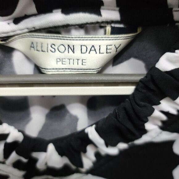 Allison Daley Petite Womens Blouse Multicolor Size 17' Polyester Blend Pullover - Picture 5 of 12